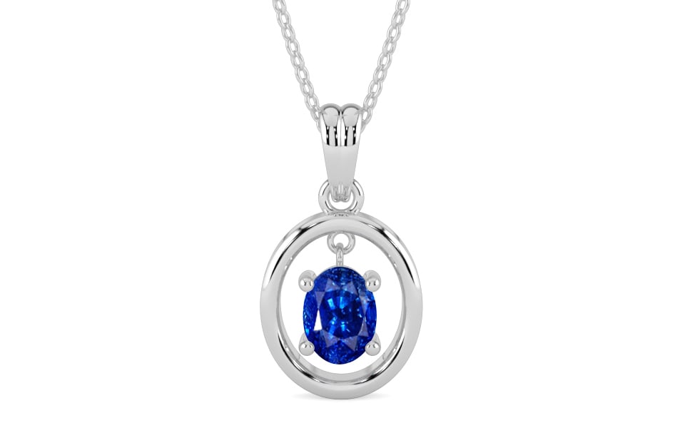 Sterling Silver Ceylon Blue Sapphire Pendant Rare Quality (P2)
