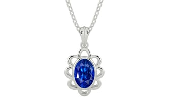 Sterling Silver Ceylon Blue Sapphire Pendant Rare Quality (P3)