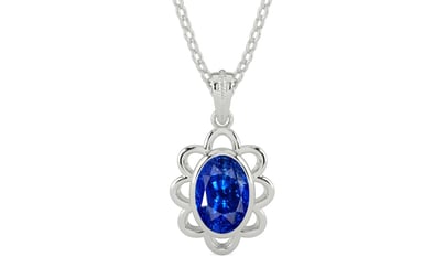 Sterling Silver Ceylon Blue Sapphire Pendant Rare Quality (P3)