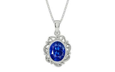Sterling Silver Ceylon Blue Sapphire Pendant Rare Quality (P5)