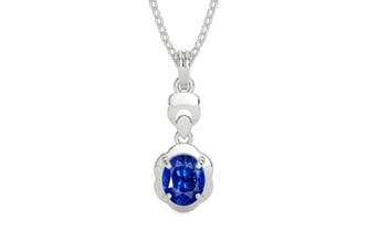 Sterling Silver Ceylon Blue Sapphire Pendant Rare Quality (P6)