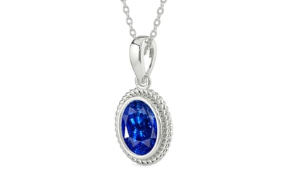Sterling Silver Ceylon Blue Sapphire Pendant Rare Quality (P7)