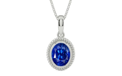Sterling Silver Ceylon Blue Sapphire Pendant Rare Quality (P7)