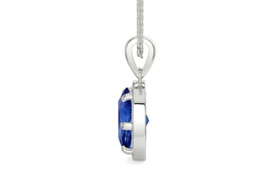 Sterling Silver Ceylon Blue Sapphire Pendant Rare Quality (P8)