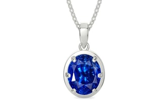 Sterling Silver Ceylon Blue Sapphire Pendant Rare Quality (P8)