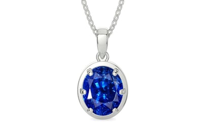 Sterling Silver Ceylon Blue Sapphire Pendant Rare Quality (P8)