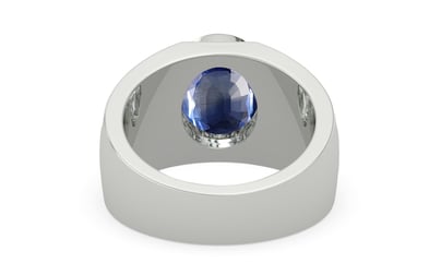 Sterling Silver Ceylon Blue Sapphire Ring Limited Quality (R1)