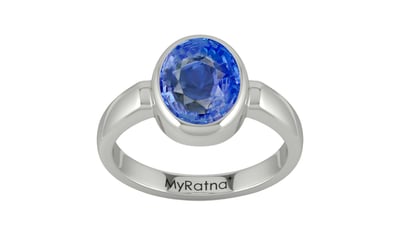 Sterling Silver Ceylon Blue Sapphire Ring Limited Quality (R6)
