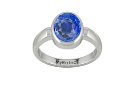 Sterling Silver Ceylon Blue Sapphire Ring Prime Quality (R6)