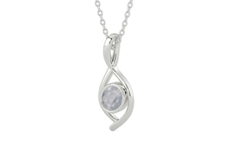 Sterling Silver Ceylon White Sapphire Pendant Fine Quality (P1)