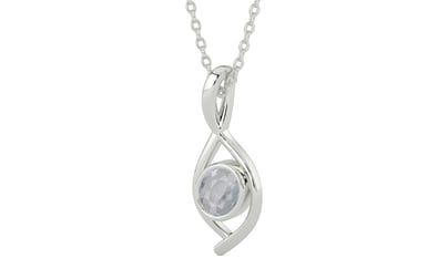 Sterling Silver Ceylon White Sapphire Pendant Fine Quality (P1)