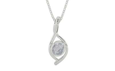 Sterling Silver Ceylon White Sapphire Pendant Fine Quality (P1)