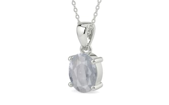 Sterling Silver Ceylon White Sapphire Pendant Fine Quality (P10)