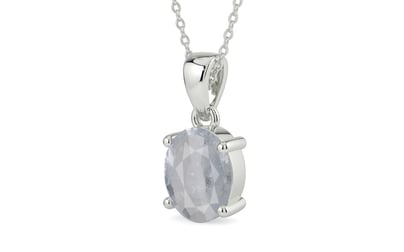 Sterling Silver Ceylon White Sapphire Pendant Fine Quality (P10)