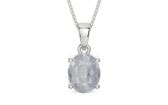 Sterling Silver Ceylon White Sapphire Pendant Fine Quality (P10)