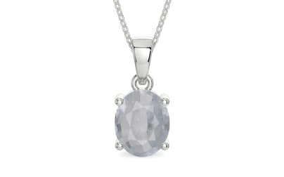 Sterling Silver Ceylon White Sapphire Pendant Fine Quality (P10)