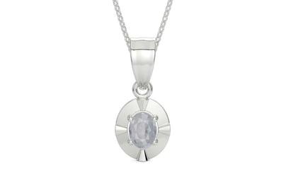 Sterling Silver Ceylon White Sapphire Pendant Fine Quality (P11)