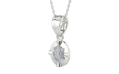 Sterling Silver Ceylon White Sapphire Pendant Fine Quality (P11)