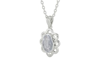 Sterling Silver Ceylon White Sapphire Pendant Fine Quality (P3)