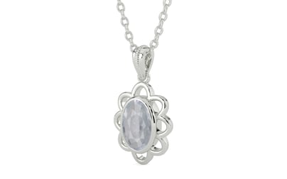 Sterling Silver Ceylon White Sapphire Pendant Fine Quality (P3)