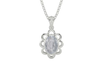 Sterling Silver Ceylon White Sapphire Pendant Fine Quality (P3)