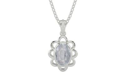 Sterling Silver Ceylon White Sapphire Pendant Fine Quality (P3)