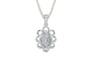 Sterling Silver Ceylon White Sapphire Pendant Fine Quality (P3)
