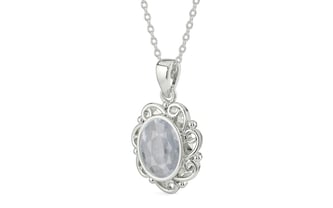 Sterling Silver Ceylon White Sapphire Pendant Fine Quality (P5)