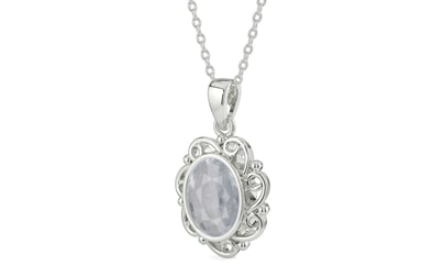 Sterling Silver Ceylon White Sapphire Pendant Fine Quality (P5)