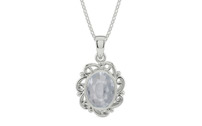 Sterling Silver Ceylon White Sapphire Pendant Fine Quality (P5)