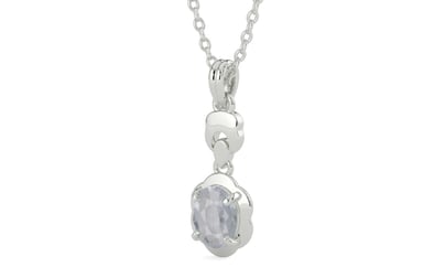 Sterling Silver Ceylon White Sapphire Pendant Fine Quality (P6)