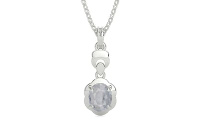 Sterling Silver Ceylon White Sapphire Pendant Fine Quality (P6)