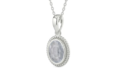 Sterling Silver Ceylon White Sapphire Pendant Fine Quality (P7)