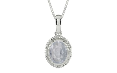 Sterling Silver Ceylon White Sapphire Pendant Fine Quality (P7)