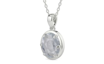 Sterling Silver Ceylon White Sapphire Pendant Fine Quality (P8)