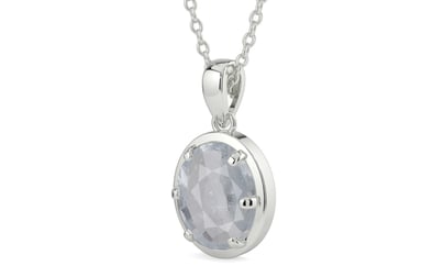 Sterling Silver Ceylon White Sapphire Pendant Fine Quality (P8)