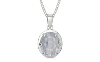 Sterling Silver Ceylon White Sapphire Pendant Fine Quality (P8)