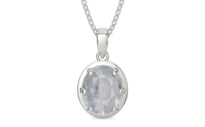 Sterling Silver Ceylon White Sapphire Pendant Fine Quality (P8)