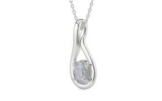 Sterling Silver Ceylon White Sapphire Pendant Fine Quality (P9)