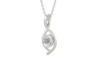 Sterling Silver Ceylon White Sapphire Pendant Limited Quality (P1)
