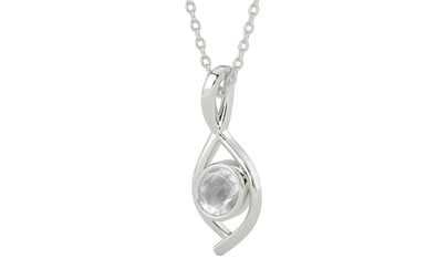 Sterling Silver Ceylon White Sapphire Pendant Limited Quality (P1)