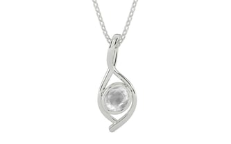 Sterling Silver Ceylon White Sapphire Pendant Limited Quality (P1)