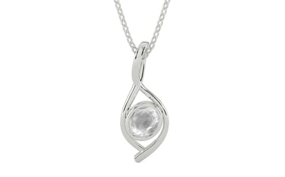 Sterling Silver Ceylon White Sapphire Pendant Limited Quality (P1)