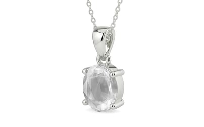 Sterling Silver Ceylon White Sapphire Pendant Limited Quality (P10)