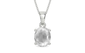 Sterling Silver Ceylon White Sapphire Pendant Limited Quality (P10)