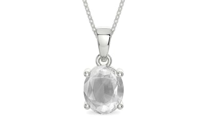 Sterling Silver Ceylon White Sapphire Pendant Limited Quality (P10)