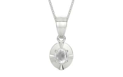 Sterling Silver Ceylon White Sapphire Pendant Limited Quality (P11)
