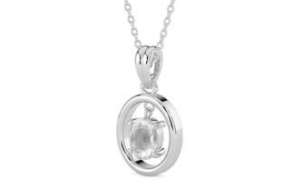 Sterling Silver Ceylon White Sapphire Pendant Limited Quality (P2)