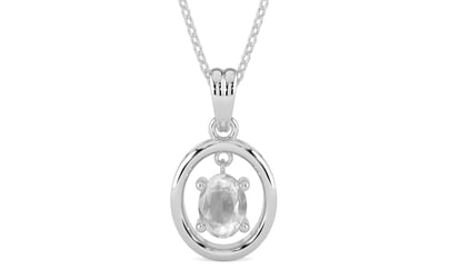 Sterling Silver Ceylon White Sapphire Pendant Limited Quality (P2)
