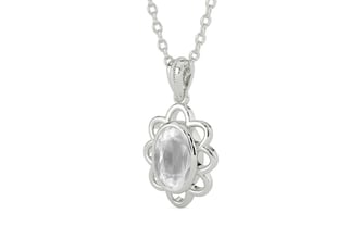 Sterling Silver Ceylon White Sapphire Pendant Limited Quality (P3)